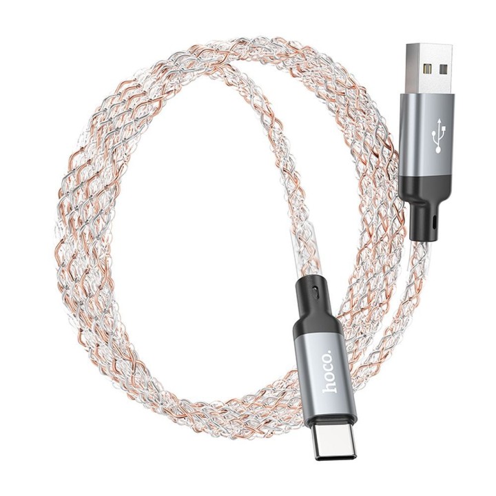 Kabel USB A do USB C Hoco 3A 1 m U112 szary