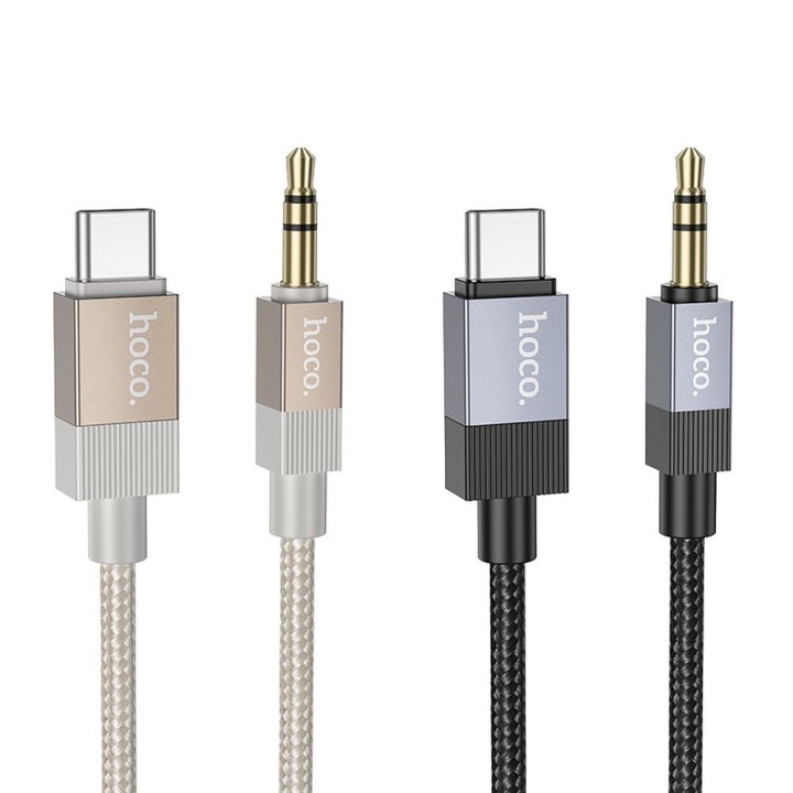 Cable AUX Jack 3,5 mm (male) to USB C (male) Hoco 1 m UPA32B gold