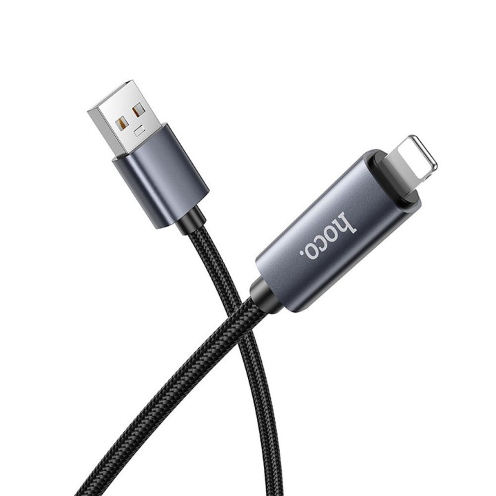 Cable USB A for Lightning Hoco 2,4A with display 1 m X112 black