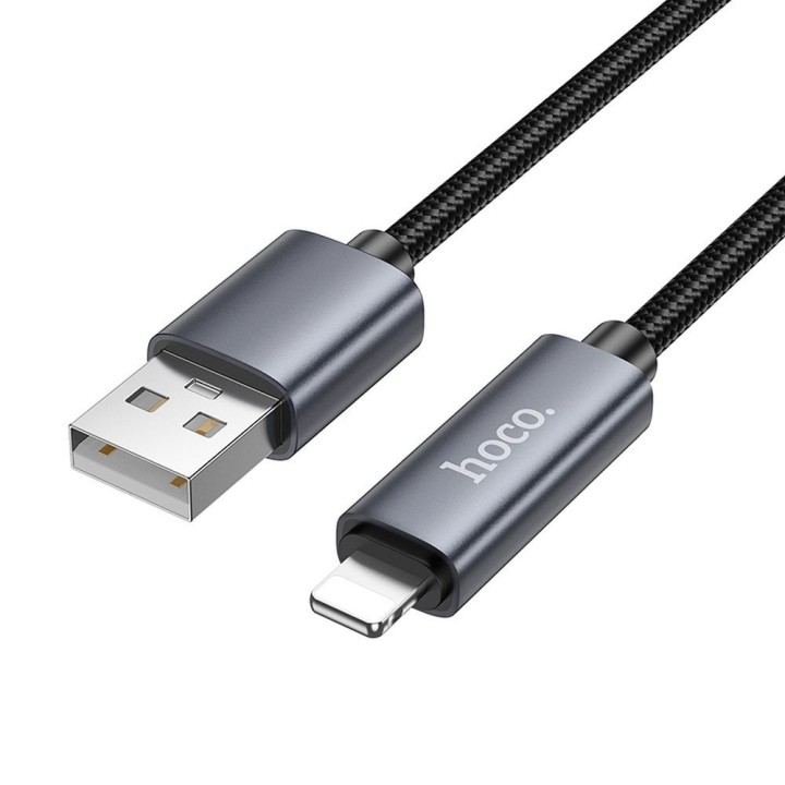Cable USB A for Lightning Hoco 2,4A with display 1 m X112 black