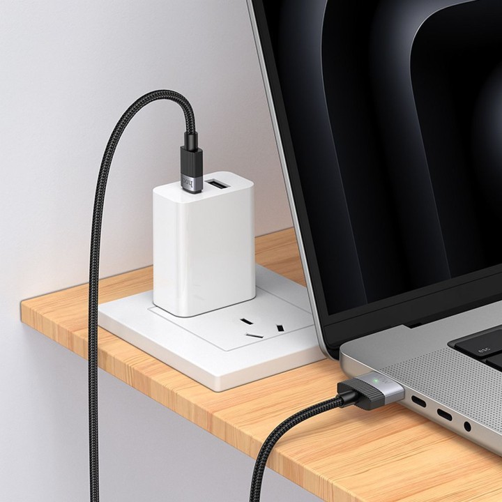 Кабель USB C — Mag3 Hoco 5A 140W магнітний 1,8 m U141 чорний