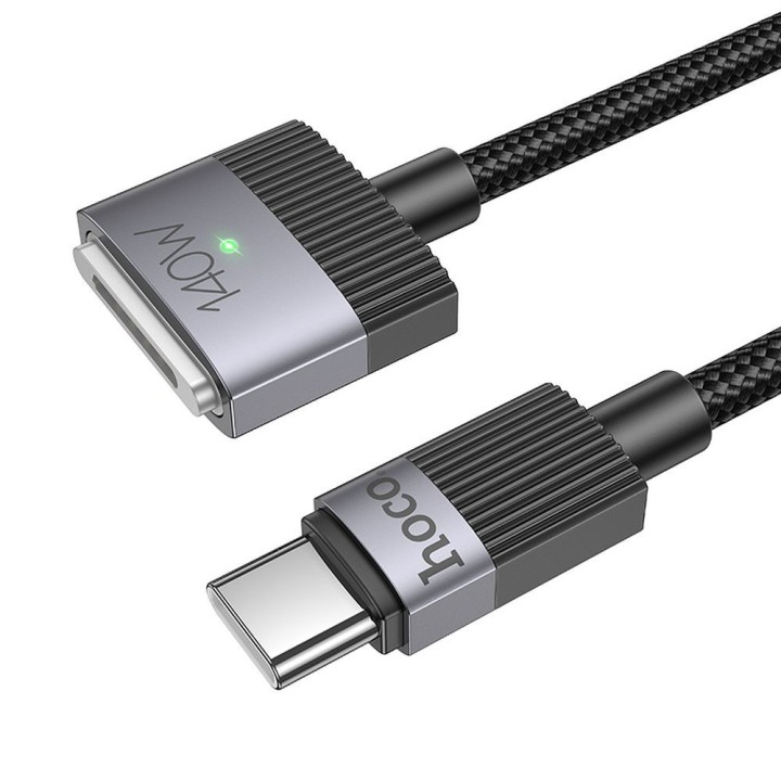 Кабель USB C — Mag3 Hoco 5A 140W магнітний 1,8 m U141 чорний