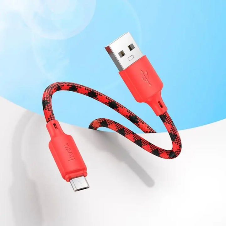 Кабель USB A — Micro USB Hoco 2,4A 1 m X116 gradient червоний