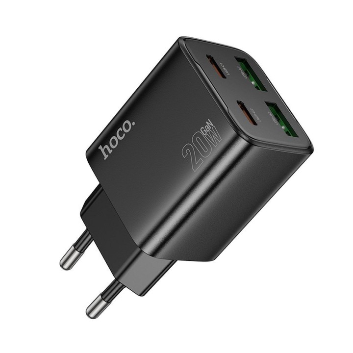Сетевое зарядное устройство для телефона Hoco 2 x USB C + 2 x USB A QC3.0 PD 3A 20W N55 черное