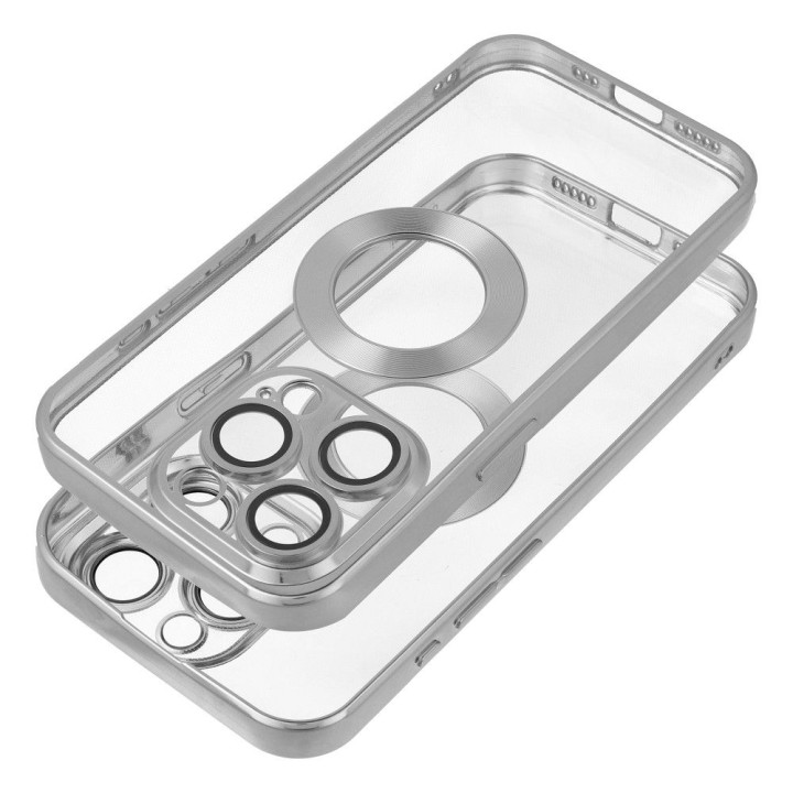 Case for iPhone 17 Pro Max / 18 Pro Max (low camera edge) Glam silver