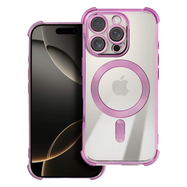 Etui na iPhone 17 Pro / 18 Pro (low camera edge) Antishock Electro zgodne z MagSafe purpurowe