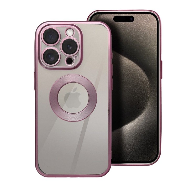 Etui na iPhone 17 Pro Max / 18 Pro Max (low camera edge) Glam pudrowy róż