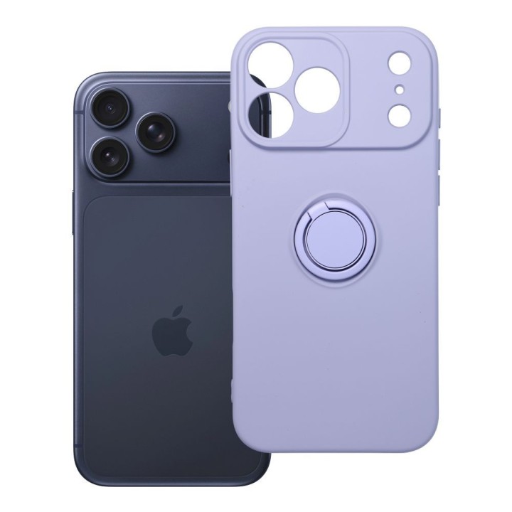 Чохол для iPhone 17 Pro Max / 18 Pro Max (low camera edge) Silicone Ring фіолетовий