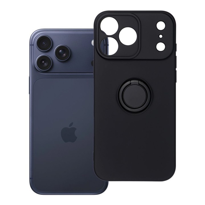 Чехол для iPhone 17 Pro Max / 18 Pro Max (low camera edge) Silicone Ring черный