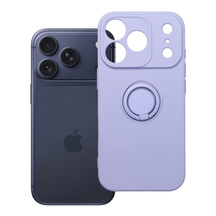Чохол для iPhone 17 Pro / 18 Pro (low camera edge) Silicone Ring фіолетовий