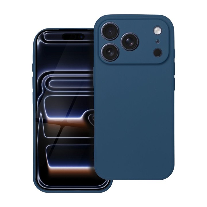 Case for iPhone 17 Pro / 18 Pro (low camera edge) Soft dark blue
