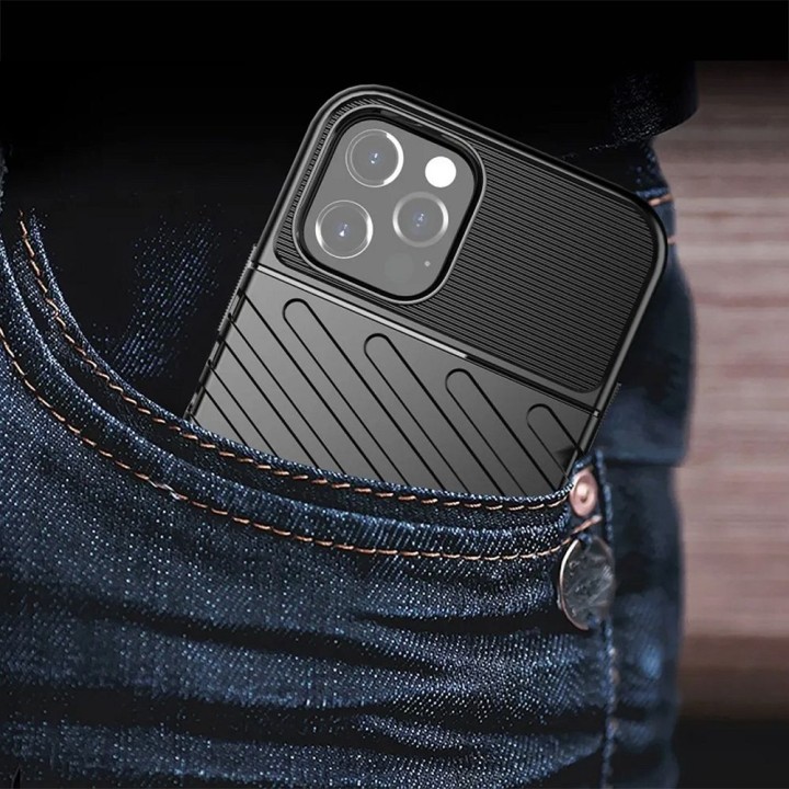 Etui na iPhone 17 Pro Max / 18 Pro Max (low camera edge) Thunder czarne