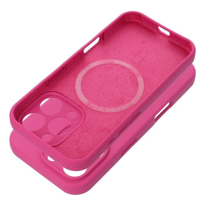 Case for iPhone 17 Pro Max / 18 Pro Max (low camera edge) Silicone 2mm (camera protection) MagSafe compatible pink