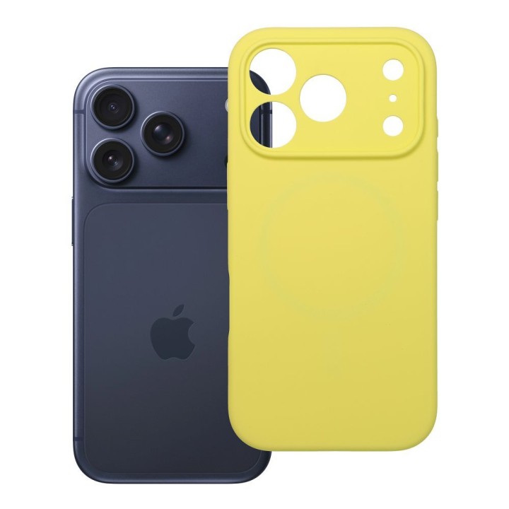 Case for iPhone 17 Pro / 18 Pro (low camera edge) Silicone 2mm (camera protection) MagSafe compatible yellow