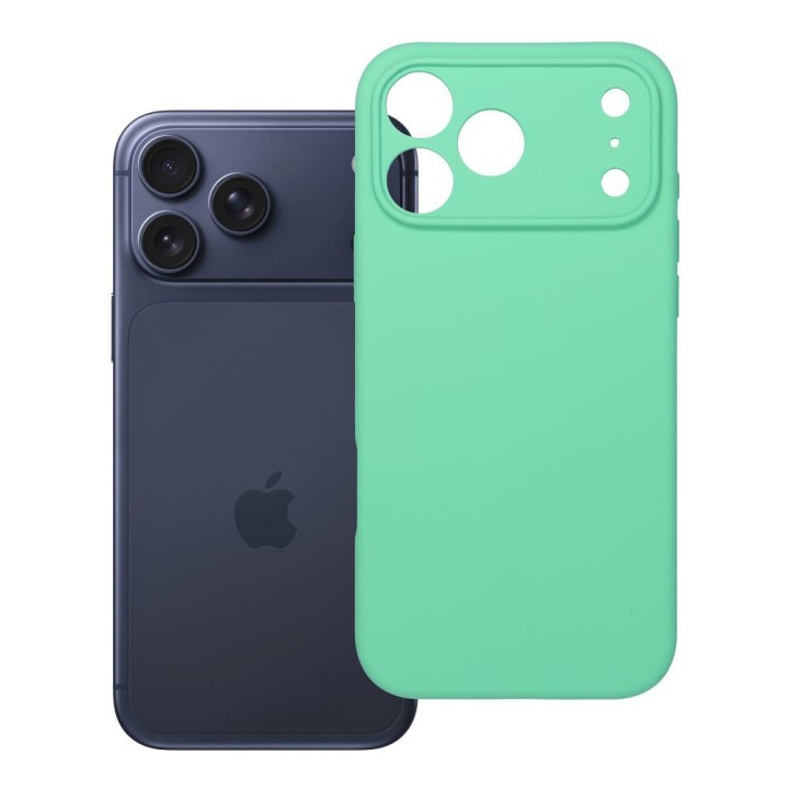 Case for iPhone 17 Pro Max / 18 Pro Max (low camera edge) Silicone 2mm (camera protection) MagSafe compatible mint
