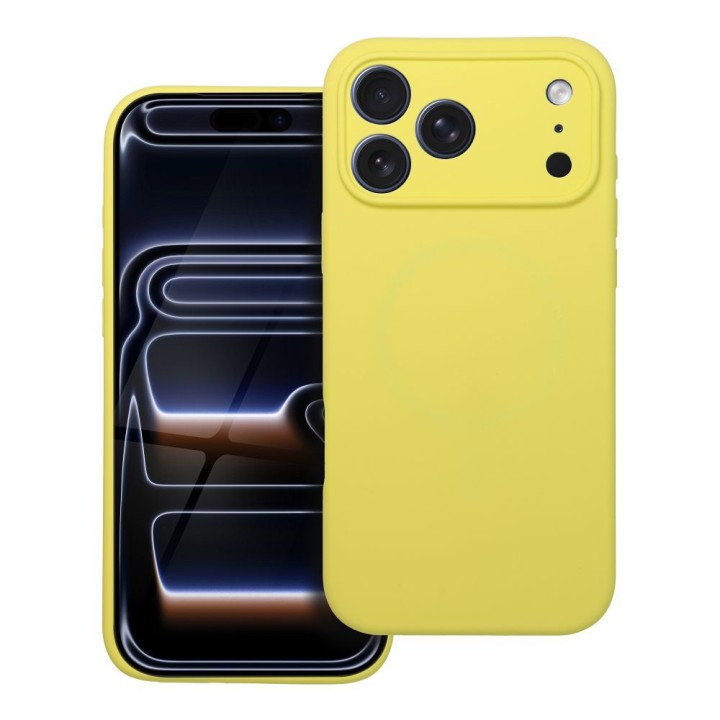 Case for iPhone 17 Pro Max / 18 Pro Max (low camera edge) Silicone 2mm (camera protection) compatible with MagSafe yellow