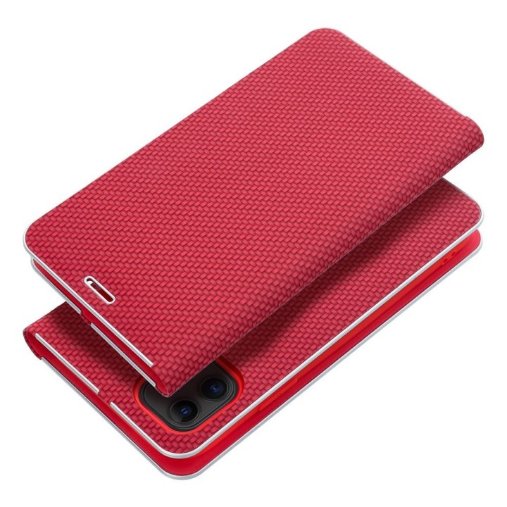 Flip case for iPhone 17 PRO / 18 PRO Luna Book Carbon red
