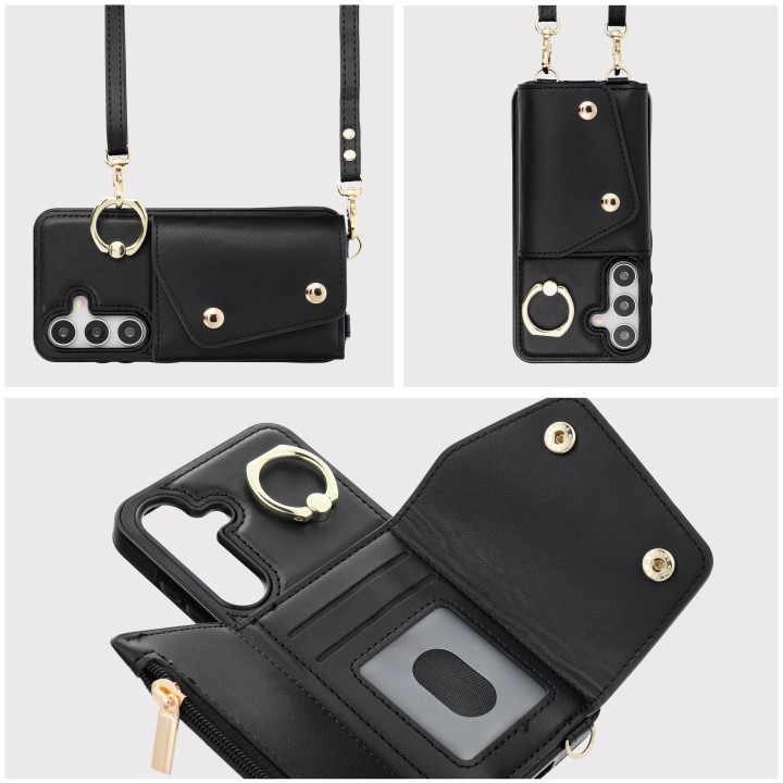 Чохол для Samsung S25 EDGE Wonder з гаманцем чорний