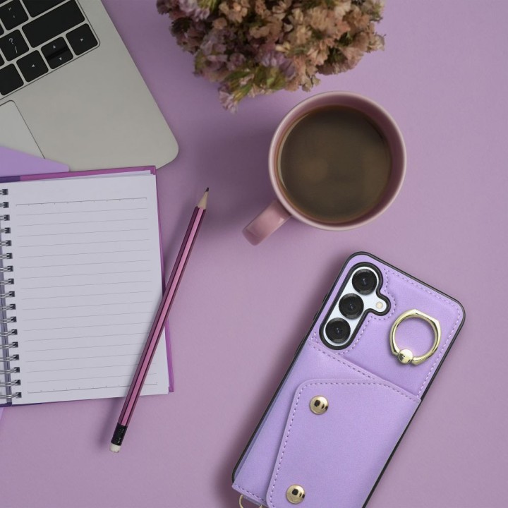 Case for Samsung S25 EDGE Wonder with a wallet lilac