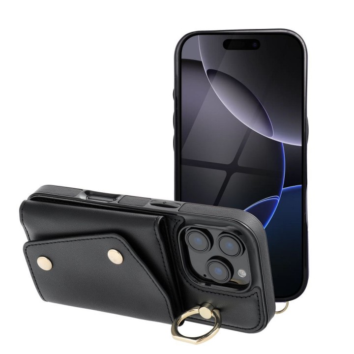 Чехол для iPhone 12 / 12 PRO Wonder с кошельком черный