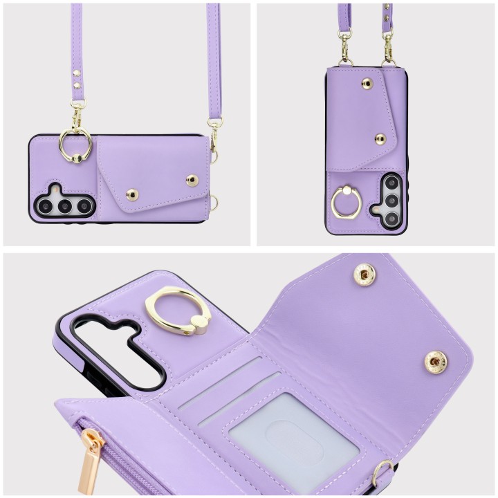 Case for Samsung S25 EDGE Wonder with wallet lilac