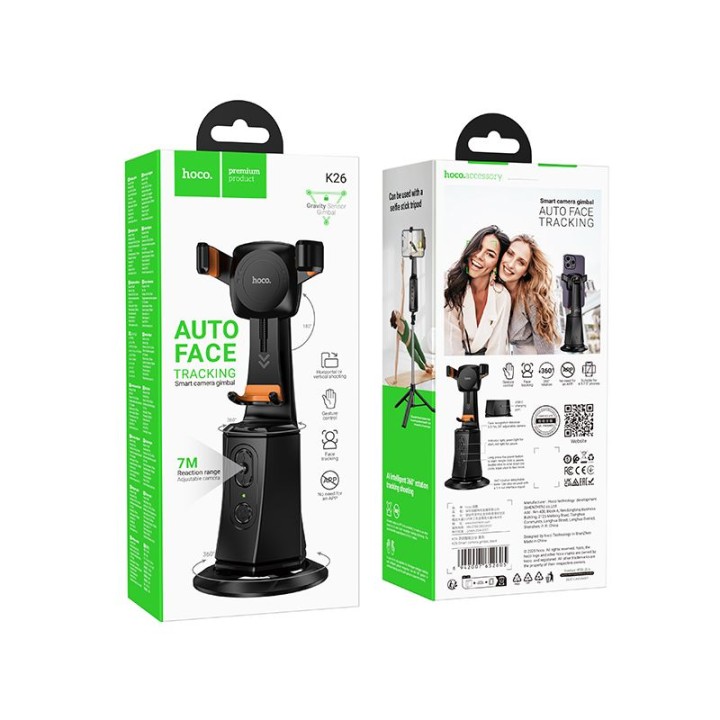 Phone holder Hoco rotating 360 degrees with automatic face tracking K26 black