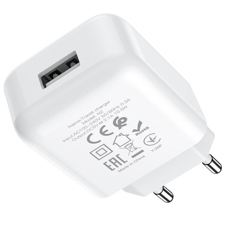 HOCO ładowarka sieciowa USB 2.1A N2 Vigour biała