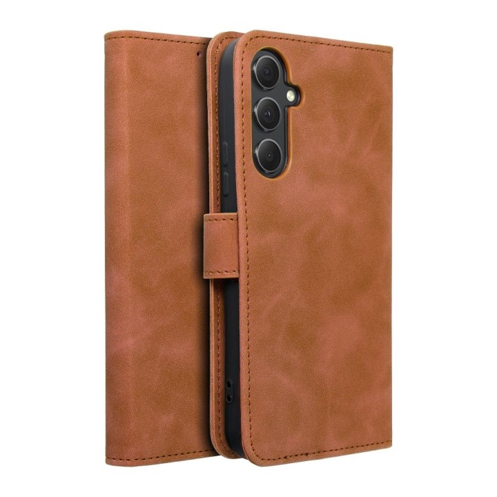 Etui z klapką na Samsung A54 5G Tender Book brązowe