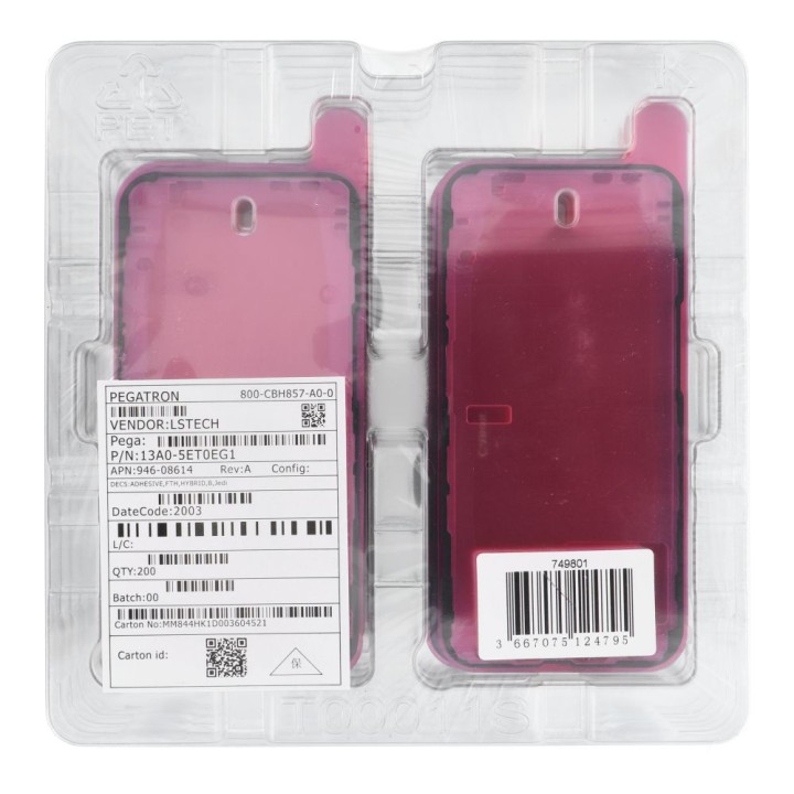 ServicePack клейкая лента-уплотнитель дисплея для iPhone 13 (упаковка 200 шт)