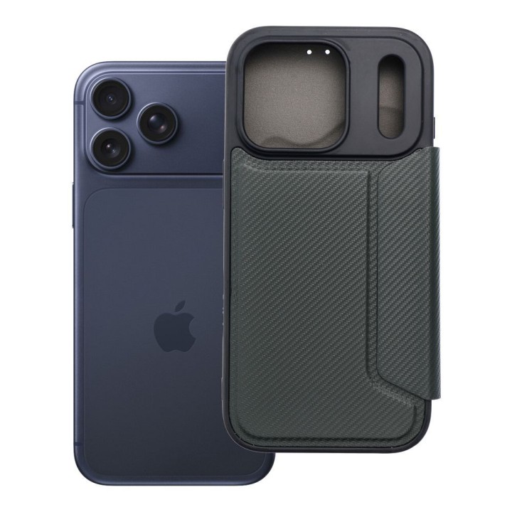 Flip case for iPhone 17 PRO / 18 PRO Razor Book dark green