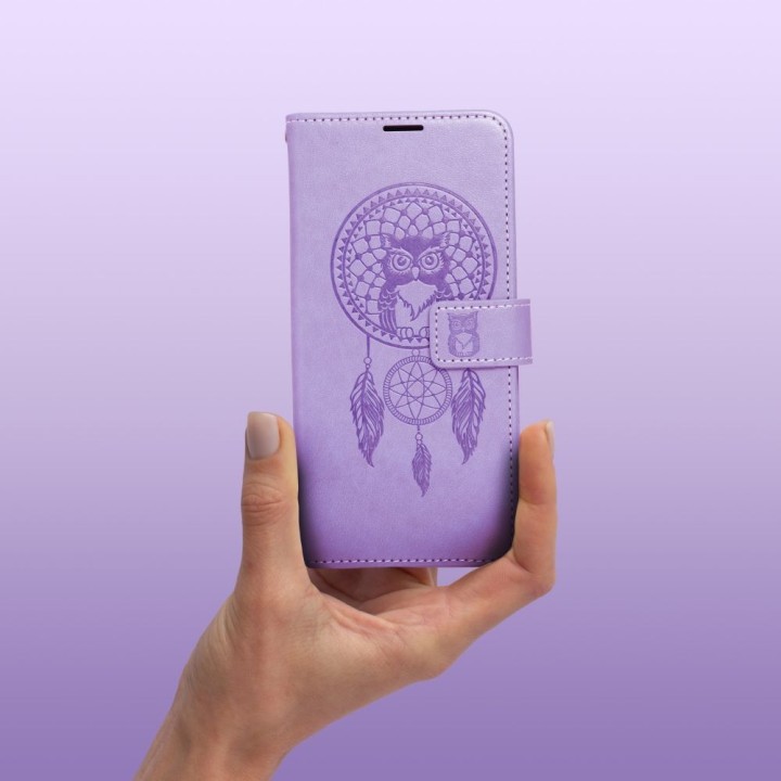 Etui z klapką na iPhone 17 / 18 Mezzo Book łapacz snów fioletowe