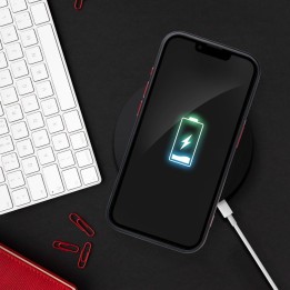 Чохол для iPhone 17 AIR Color Edge Mag Cover сумісний з MagSafe чорно червоний
