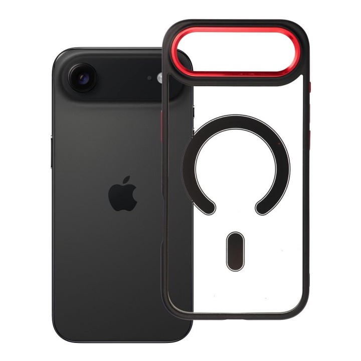 Case for iPhone 17 AIR Color Edge Mag Cover compatible with MagSafe black-red