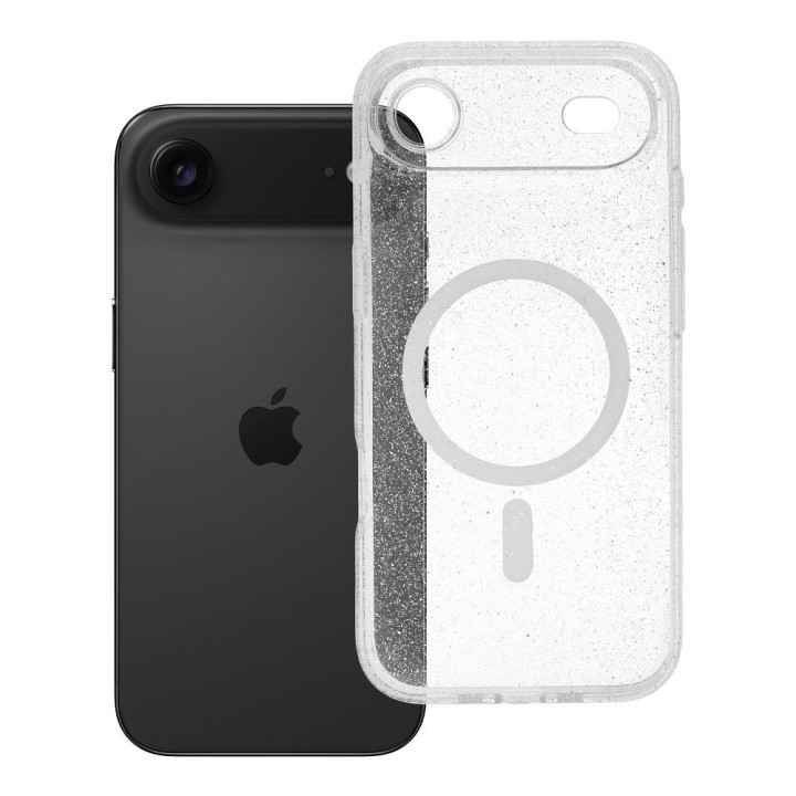 Case for iPhone 17 AIR Clear Mag Cover - Glitter (Str / Camera Protection) compatible with MagSafe transparent with glitter