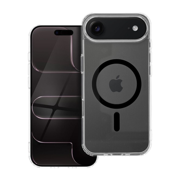 Case for iPhone 17 AIR Drop Glue Colorful Ring Mag Cover compatible with MagSafe black