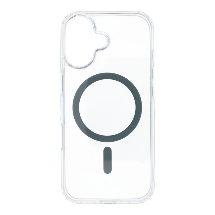 Etui na iPhone 17 Drop Glue Colorful Ring Mag Cover zgodne z MagSafe szare