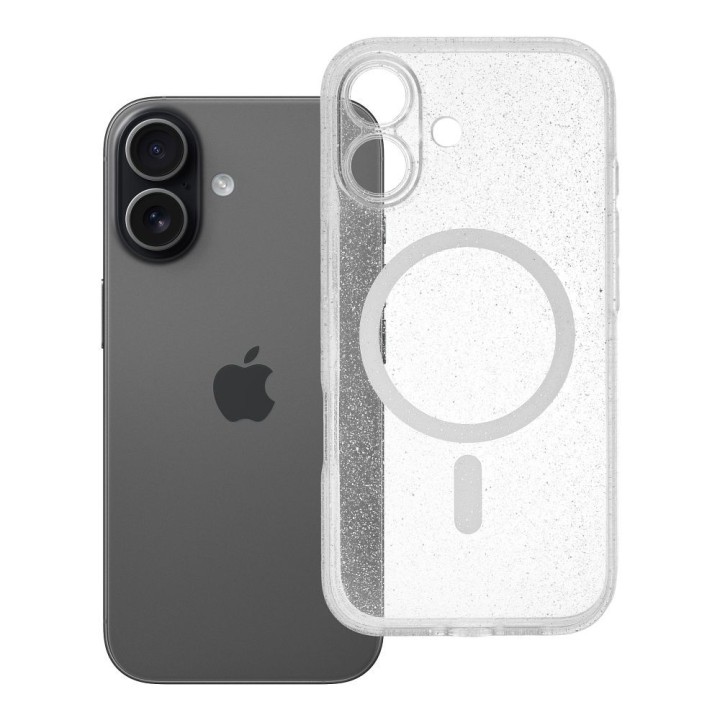 Case for iPhone 17 Clear Mag Cover - Glitter (Str / Camera Protection) MagSafe compatible transparent glitter