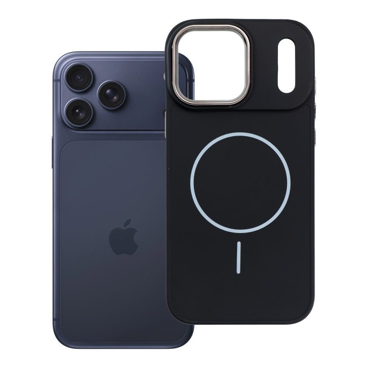 Case for iPhone 17 Pro Max / 18 Pro Max (low camera edge) Frame Mag Cover compatible with MagSafe black