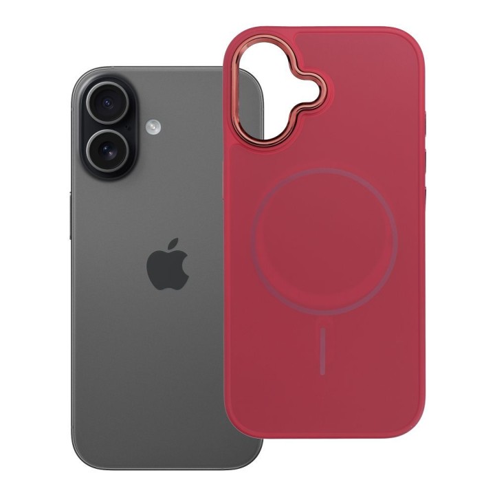 Case for iPhone 17 Frame Mag Cover compatible with MagSafe magenta