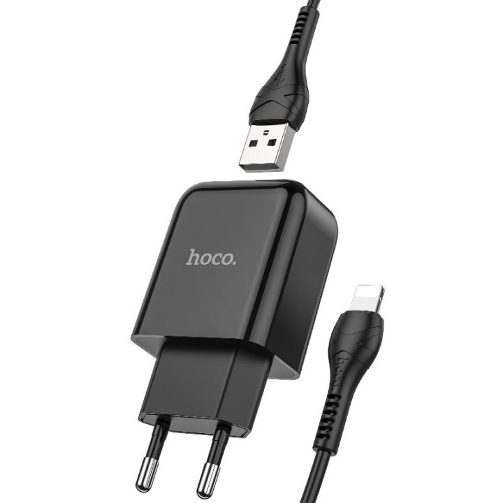 HOCO сетевое зарядное устройство USB + кабель для Lightning 8-pin 2.1A N2 Vigour черное