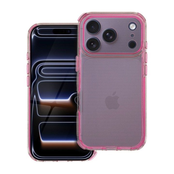 Case for iPhone 17 Pro / 18 Pro (low camera edge) Matrix Clear powder pink