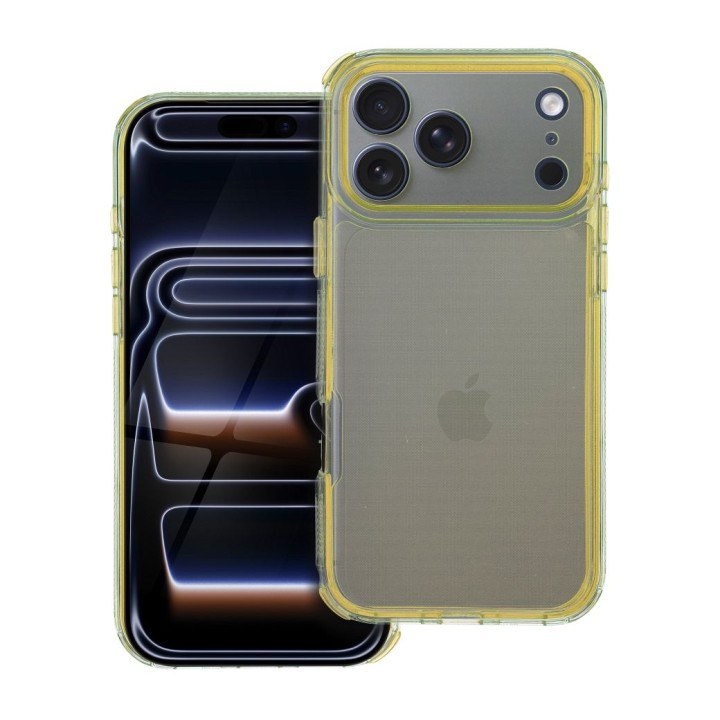 Etui na iPhone 17 Pro Max / 18 Pro Max (low camera edge) Matrix Clear żółte