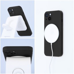 Case for iPhone 17 AIR Silicone Mag Cover MagSafe compatible (big hole) black