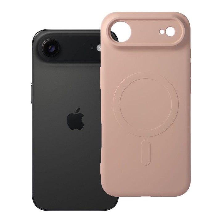 Case for iPhone 17 AIR Silicone Mag Cover compatible with MagSafe (camera protection) pink