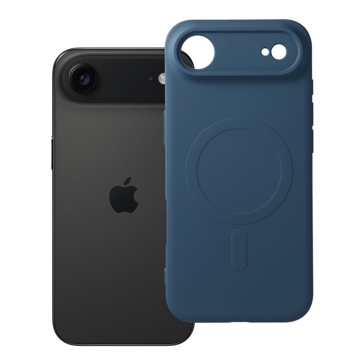 Чехол для iPhone 17 AIR Silicone Mag Cover совместимый с MagSafe (camera protection) синий