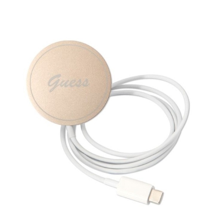 GUESS набор для IPHONE 14 Pro совместимый с Magsafe GUBPP14LH4EACSB (Bundle Pack / Case + Charger / 4G) золотой синий