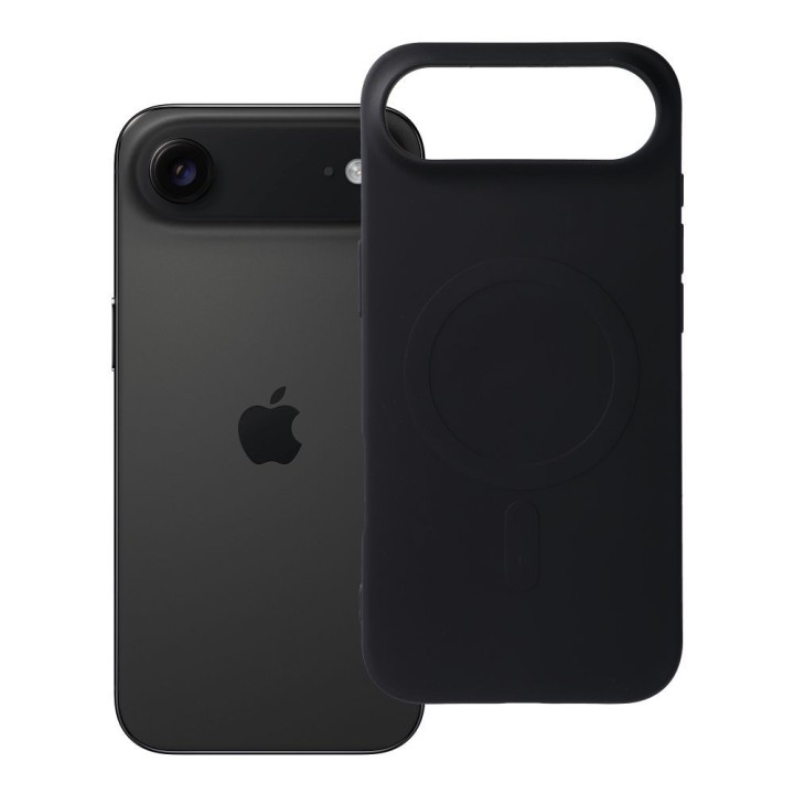 Case for iPhone 17 AIR Silicone Mag Cover compatible with MagSafe (big hole) black