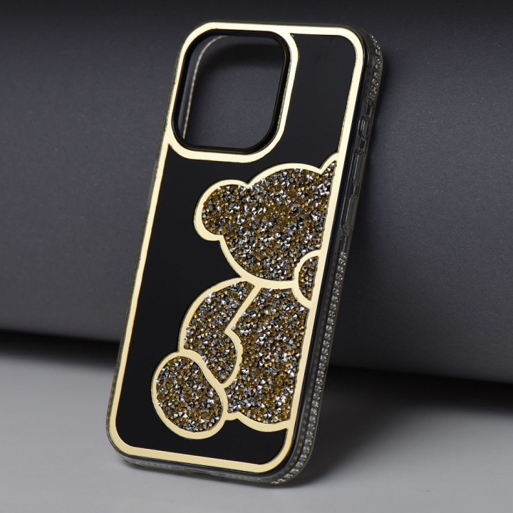 Чохол для iPhone 17 Pro Max / 18 Pro Max (low camera edge) Teddy Bear золотий