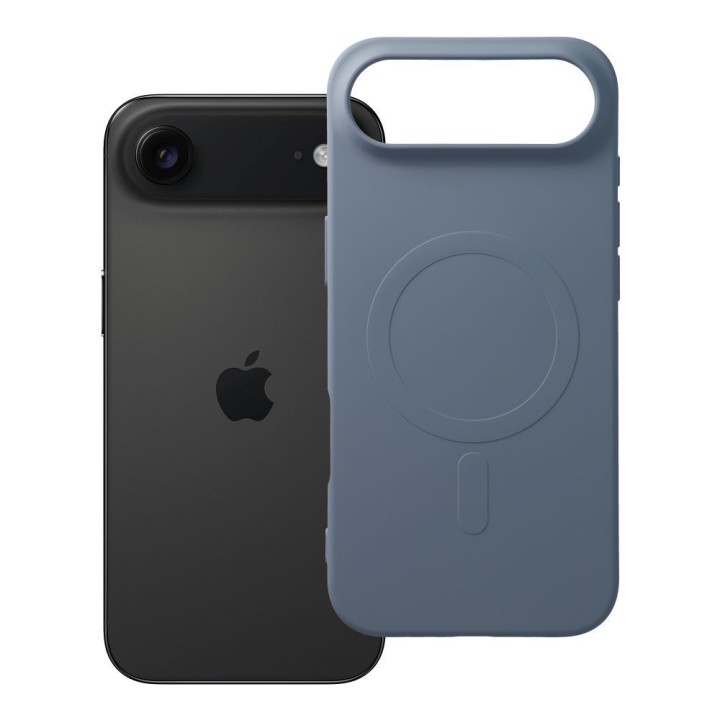 Чехол для iPhone 17 AIR Silicone Mag Cover совместимый с MagSafe (big hole) голубой