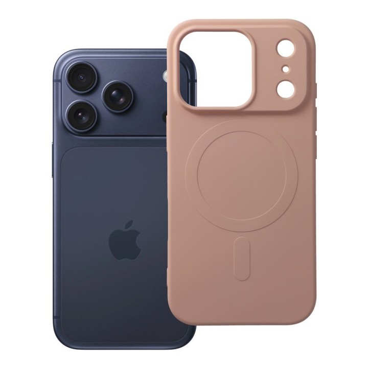 Case for iPhone 17 Pro / 18 Pro (low camera edge) Silicone Mag Cover compatible with MagSafe (big hole) pink